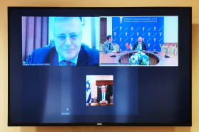 Анлайн-сустрэча намесніка старшыні БелГПП Д. Мялешкіна з членам Прэзідыума Федэрацыі ізраільскіх гандлёвых палат Р. Рознекам