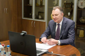 Онлайн-встреча председателя БелТПП В.Улаховича с Чрезвычайным и Полномочным Послом Беларуси в Бразилии С.Лукашевичем