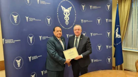 Встреча председателя БелТПП М.Мятликова с представителем БелТПП в Сирии Р.Хамадом