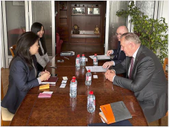 Встреча председателя БелТПП М.Мятликова с советником по торгово-экономическим вопросам Посольства Китая в Беларуси Ван Жуйцзюань