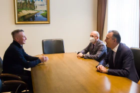 Встреча председателя БелТПП В.Улаховича с представителем БелТПП в Латвии Г.Иннусом