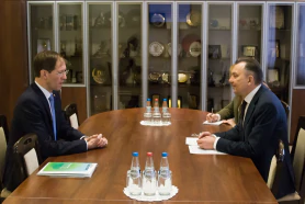 Встреча председателя БелТПП В.Улаховича с председателем правления Инициативы «Лиссабон – Владивосток» У.Шнайдером